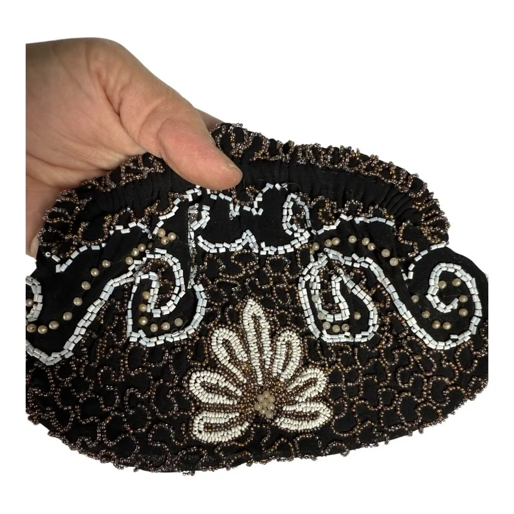 Elegant,‎ Vintage Black Beaded Clutch